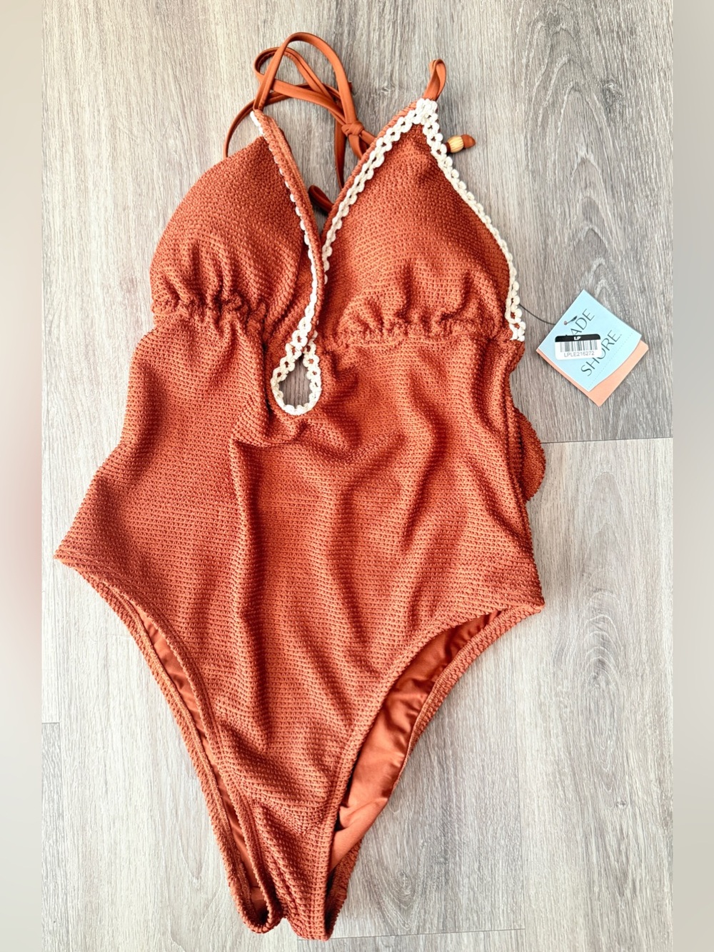 Women's Pucker Plunge Cheeky Coverage One Piece Swimsuit from Shade & Shore XL